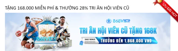 Tặng 168K miễn phí là khuyến mãi dành cho thành viên cũ 868H