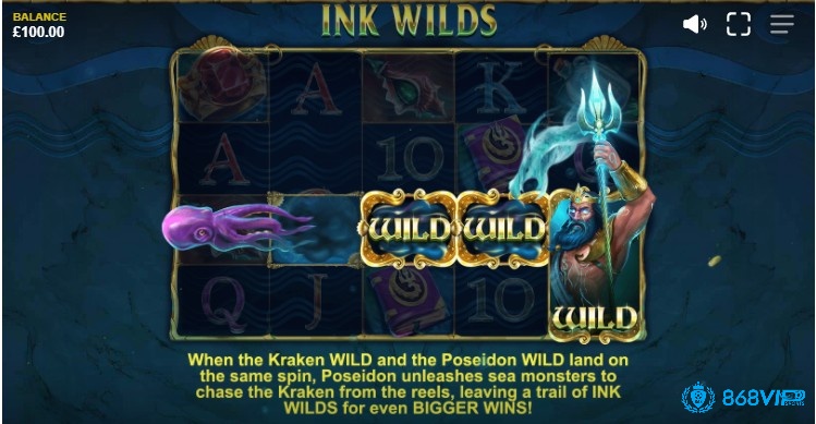 Kraken Wild và Poseidon Wild có thể giúp tạo nên những vùng Wild trên đường đi của quái vật biển