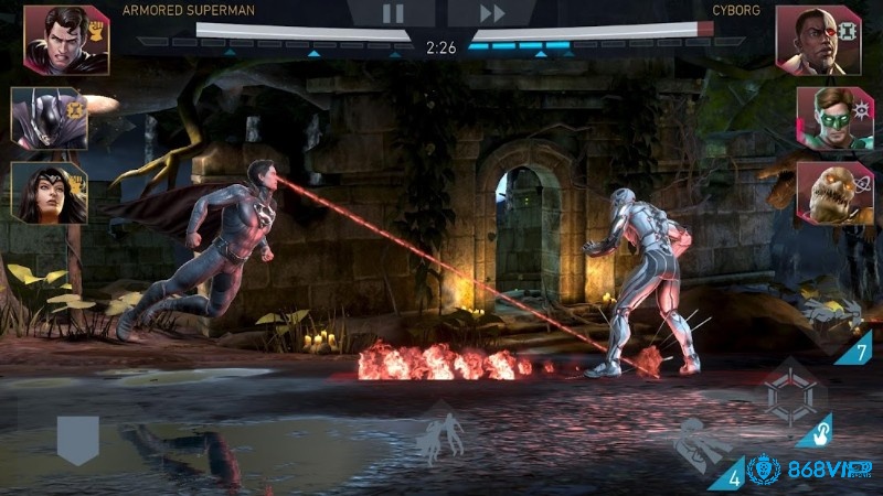 Injustice 2 chủ yếu sử dụng tông màu tối