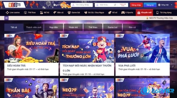 Điều kiện để đăng nhập Neo79