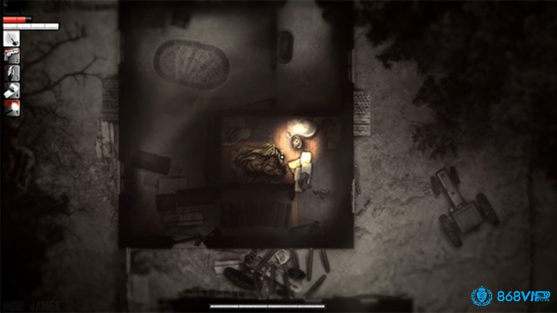 Lối chơi trong Game Darkwood tập trung vào việc sinh tồn trong một thế giới mở rộng lớn