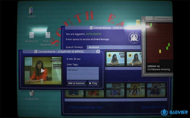 Lối chơi của Game Her Story tập trung vào việc tìm kiếm và xem các đoạn video phỏng vấn