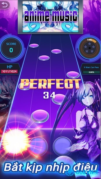 Game Tap Tap Music có giao diện hiện đại và bắt mắt