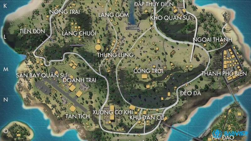 Bản đồ trong game rộng lớn và đa dạng với nhiều khu vực khác nhau