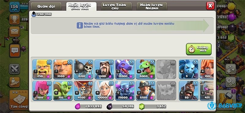 Các quân lính trong Clash of Clans khá đa dạng với nhiều loại quân khác nhau