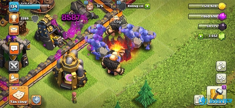 Game Clash of Clans có đồ họa theo phong cách hoạt hình đẹp mắt và sống động