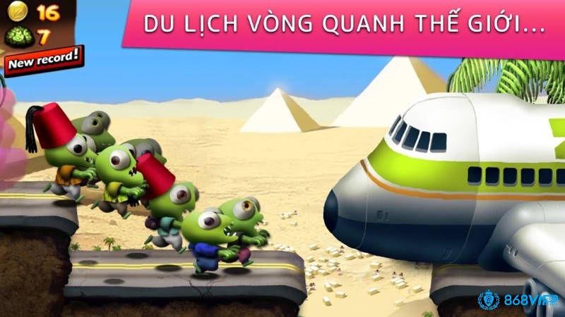 Các màn chơi trong Zombie Tsunami đa dạng với nhiều địa điểm vòng quanh thế giới